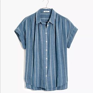 Madewell Central Shirt in Caspian Stripe in XS